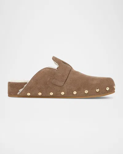 VERONICA BEARD FERN SUEDE BUCKLE COZY LOAFER CLOGS