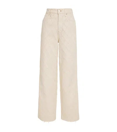 Veronica Beard Fil Coupé High-waist Taylor Jeans In Neutral