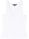 Veronica Beard Fine-ribbed Knitted Tank Top In White
