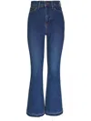 Veronica Beard Beverly High Waist Skinny Flare Leg Jeans In Blue