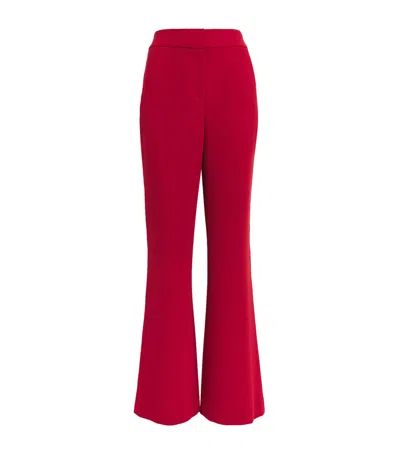 Veronica Beard Flared Lebone Tailored Trousers In Red