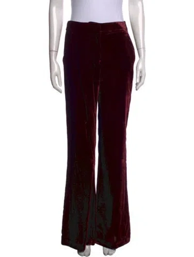 Pre-owned Veronica Beard Flared Pants In Burgundy