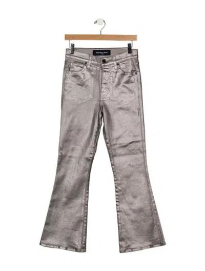 Pre-owned Veronica Beard Flared Pants In Grey/metallic/silver
