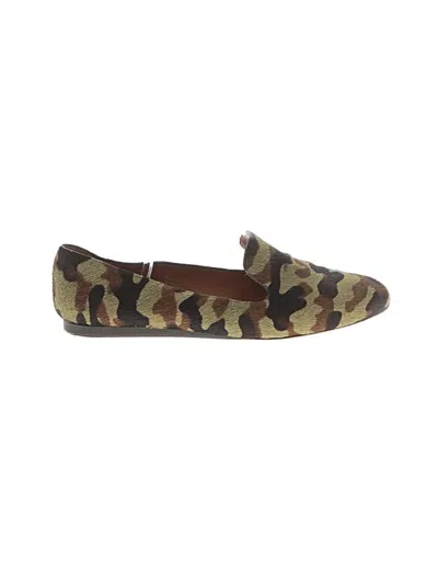 Pre-owned Veronica Beard Flats In Green