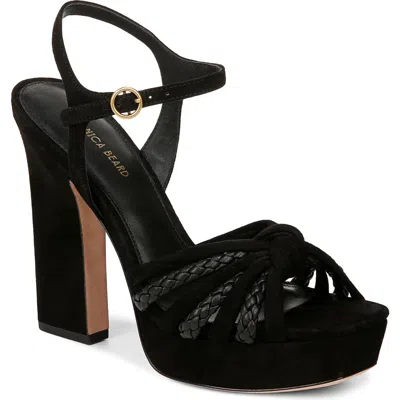 Veronica Beard Flavia Ankle Strap Platform Sandal In Black