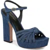 Veronica Beard Women's Flavia Ankle Strap Platform High Heel Sandals In Mountain Blue