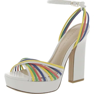 Veronica Beard Fletcher Womens Strappy Square Toe Heels In Multi
