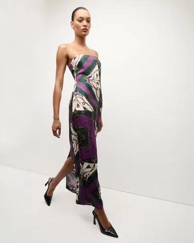 Veronica Beard Flora Stretch-silk Dress In Pine Multi | ModeSens