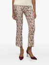 Veronica Beard Arte Kick-flare Pant In Raisin Multi In Pink