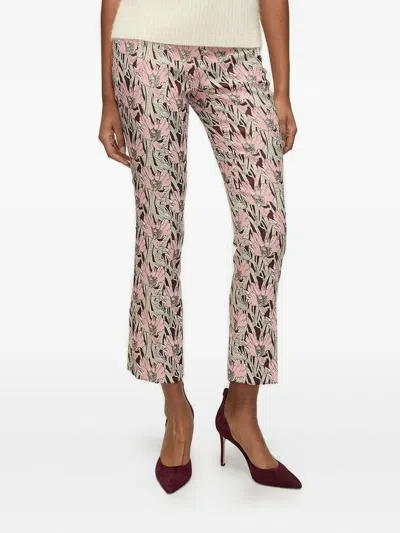 VERONICA BEARD FLORAL-PATTERN TROUSERS