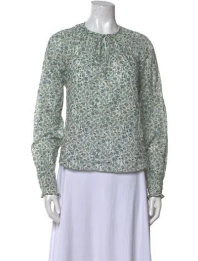 Pre-owned Veronica Beard Floral Print Crew Neck Sweatshirt In Neutral