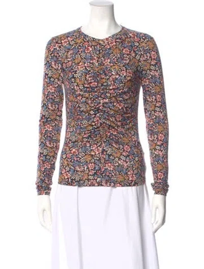 Pre-owned Veronica Beard Floral Print Crew Neck Top W/ Tags In Multi
