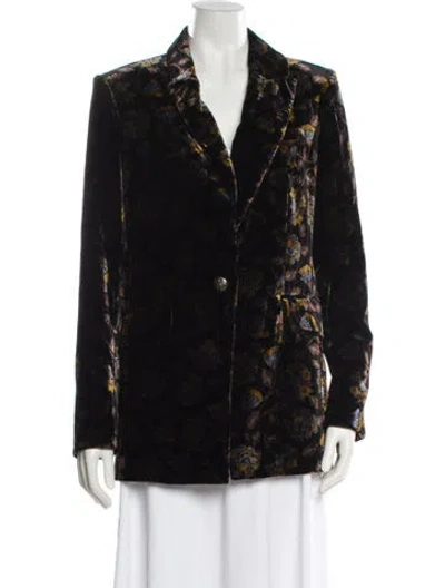 Pre-owned Veronica Beard Floral Print Evening Jacket In Black