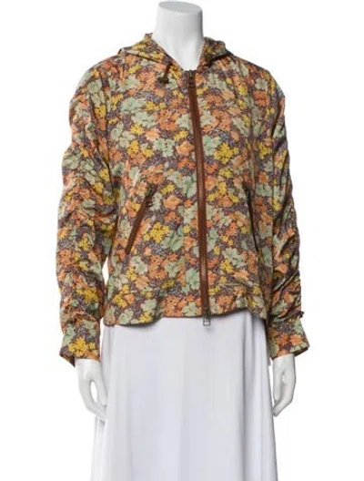 Pre-owned Veronica Beard Floral Print Evening Jacket In Brown