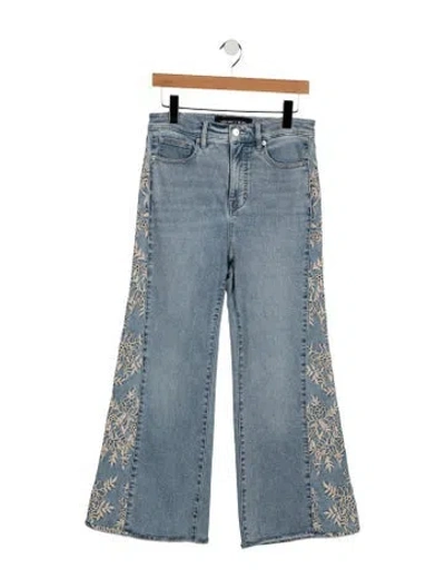 Pre-owned Veronica Beard Floral Print Flared Pants In Blue