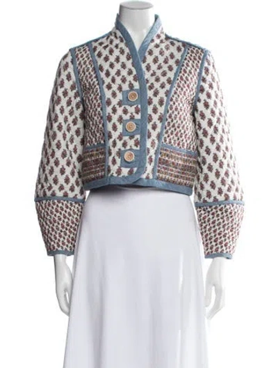 Pre-owned Veronica Beard Floral Print Jacket In Blue