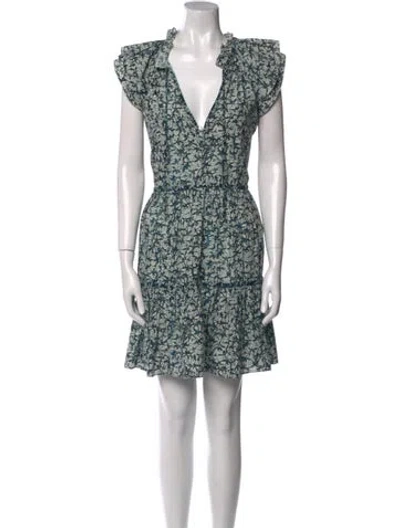 Pre-owned Veronica Beard Floral Print Knee-length Dress In Blue