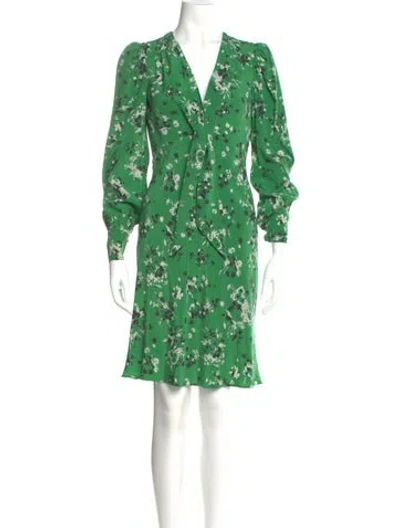 Pre-owned Veronica Beard Floral Print Knee-length Dress In Green