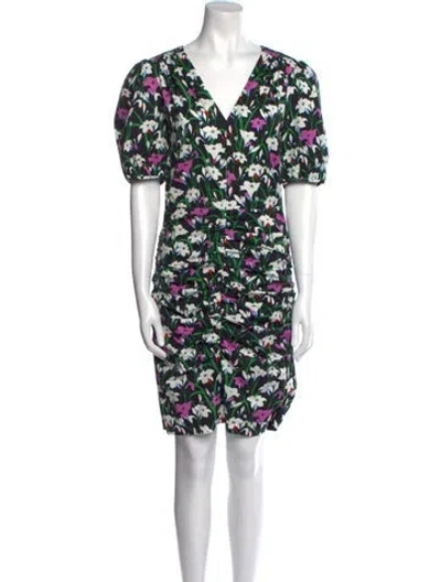 Pre-owned Veronica Beard Floral Print Knee-length Dress In Multi