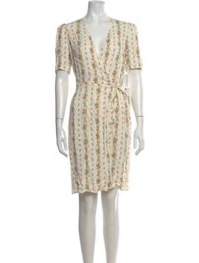 Pre-owned Veronica Beard Floral Print Knee-length Dress In Neutral