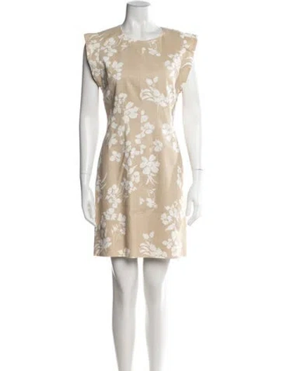 Pre-owned Veronica Beard Floral Print Knee-length Dress In Neutral