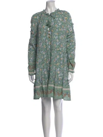 Pre-owned Veronica Beard Floral Print Knee-length Dress W/ Tags In Green
