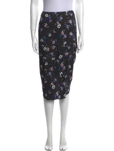 Pre-owned Veronica Beard Floral Print Knee-length Skirt In Black
