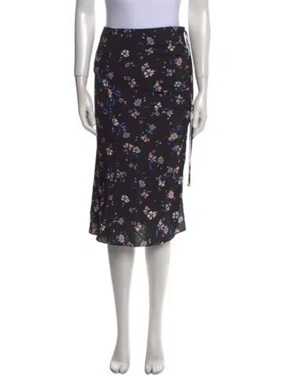 Pre-owned Veronica Beard Floral Print Knee-length Skirt In Black