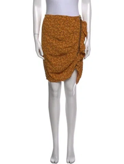 Pre-owned Veronica Beard Floral Print Knee-length Skirt In Yellow