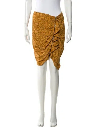 Pre-owned Veronica Beard Floral Print Knee-length Skirt In Yellow