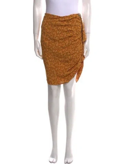 Pre-owned Veronica Beard Floral Print Knee-length Skirt In Yellow