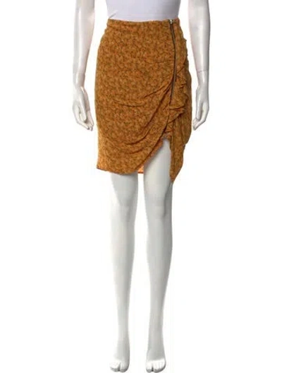 Pre-owned Veronica Beard Floral Print Knee-length Skirt In Yellow