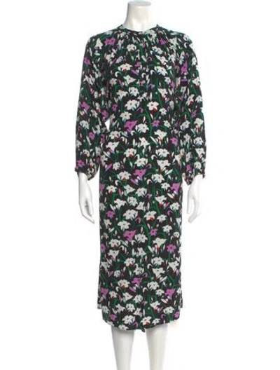 Pre-owned Veronica Beard Floral Print Long Dress In Black