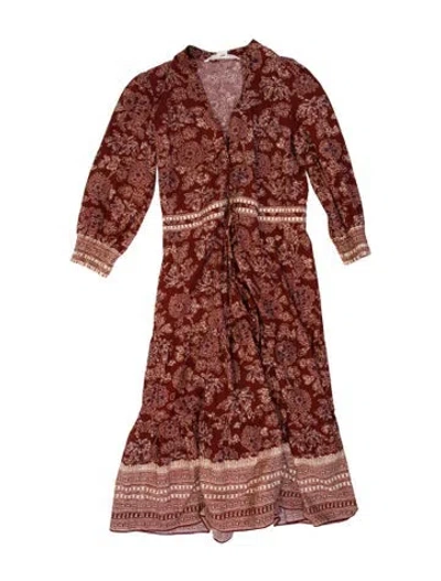Pre-owned Veronica Beard Floral Print Long Dress In Black