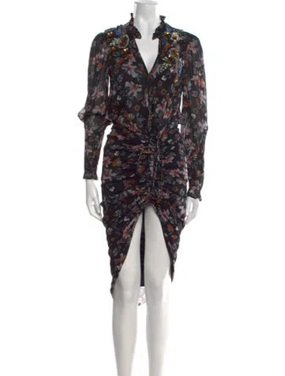 Pre-owned Veronica Beard Floral Print Long Dress In Blue