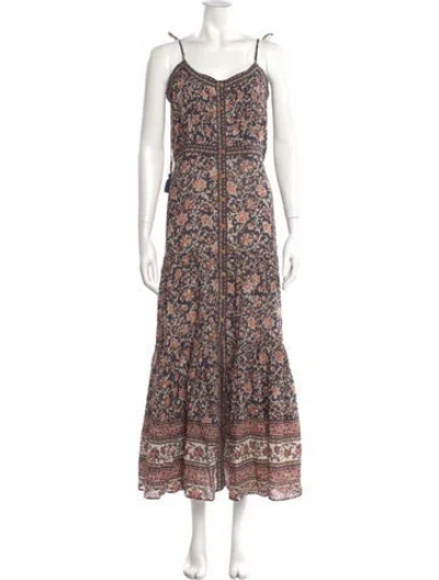 Pre-owned Veronica Beard Floral Print Long Dress In Blue