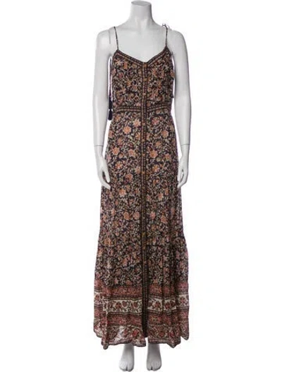 Pre-owned Veronica Beard Floral Print Long Dress In Blue