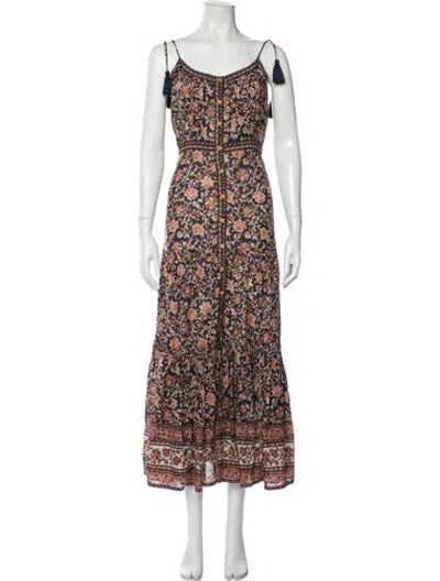 Pre-owned Veronica Beard Floral Print Long Dress In Blue