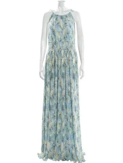 Pre-owned Veronica Beard Floral Print Long Dress In Blue