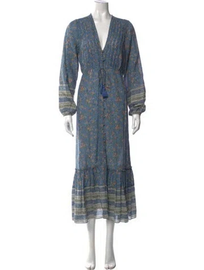 Pre-owned Veronica Beard Floral Print Long Dress In Blue