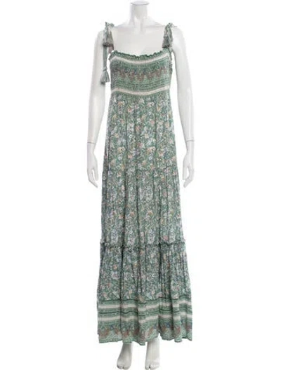 Pre-owned Veronica Beard Floral Print Long Dress In Green