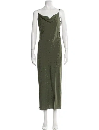 Pre-owned Veronica Beard Floral Print Long Dress In Green