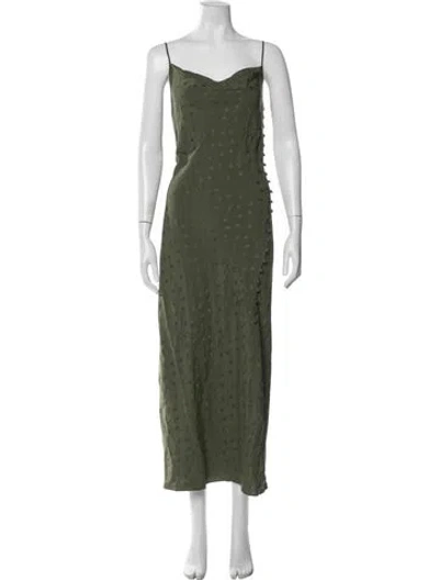 Pre-owned Veronica Beard Floral Print Long Dress In Green