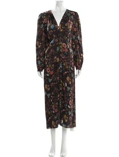 Pre-owned Veronica Beard Floral Print Long Dress In Multi