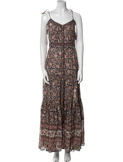 Pre-owned Veronica Beard Floral Print Long Dress In Multi