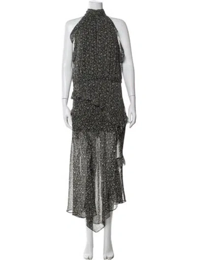 Pre-owned Veronica Beard Floral Print Long Dress In Multi