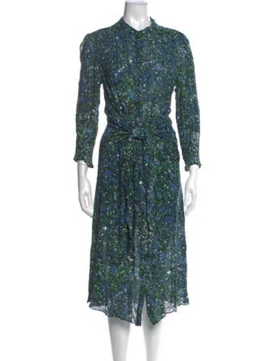Pre-owned Veronica Beard Floral Print Long Dress In Multi
