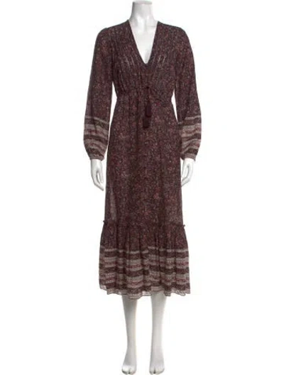 Pre-owned Veronica Beard Floral Print Long Dress In Purple