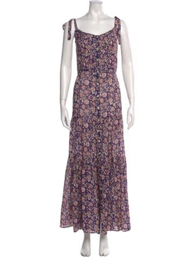 Pre-owned Veronica Beard Floral Print Long Dress W/ Tags In Blue