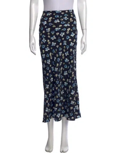 Pre-owned Veronica Beard Floral Print Long Skirt In Black